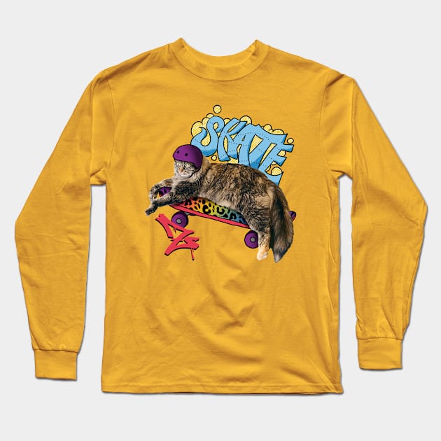 SK8R CAT Long Sleeve T-Shirt by anitaboeira